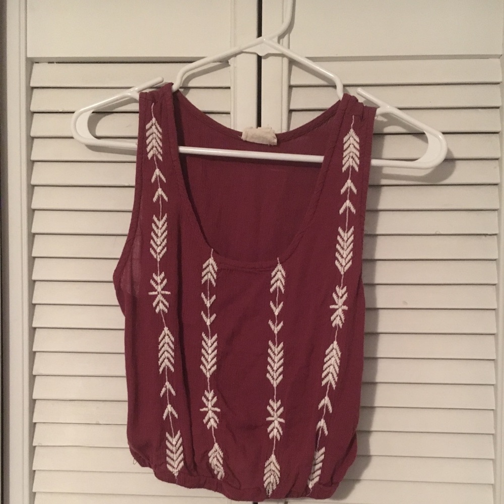 Burgundy Scrunch Crop Top